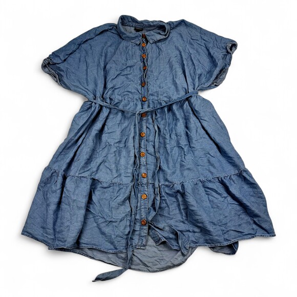 Torrid Dresses & Skirts - Torrid Chambray Button-Front Midi Shirt Dress Size 28